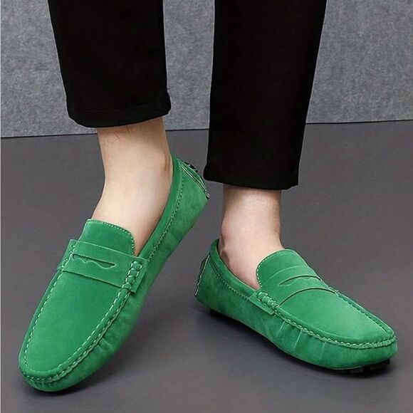 Fashion Men’s Green Slip-on Shoes(Size 48/8.5)